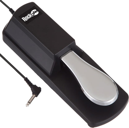 RockJam RJSP01 Professional Sustain Pedal for Digital Pianos and Electronic Keyboards with Polarity Switch