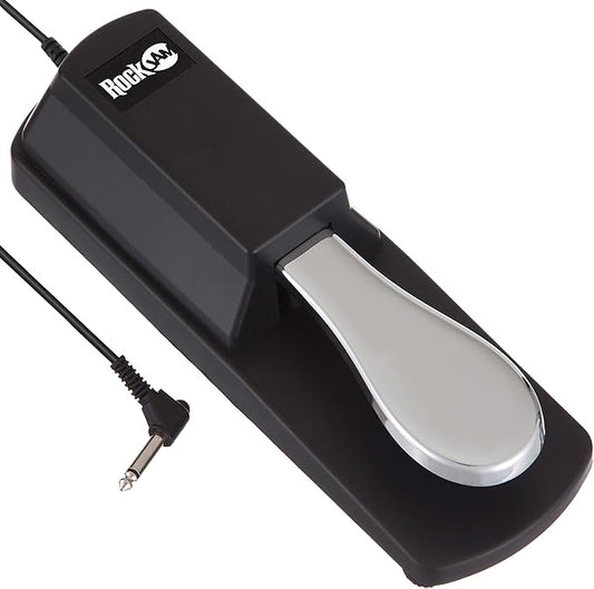 RockJam RJSP01 Professional Sustain Pedal for Digital Pianos and Electronic Keyboards with Polarity Switch