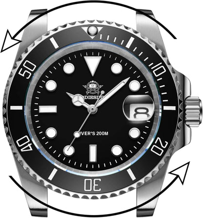 ADDIESDIVE 41mm Men's Dive Watch Luminous Gradient Dial 200m Waterproof