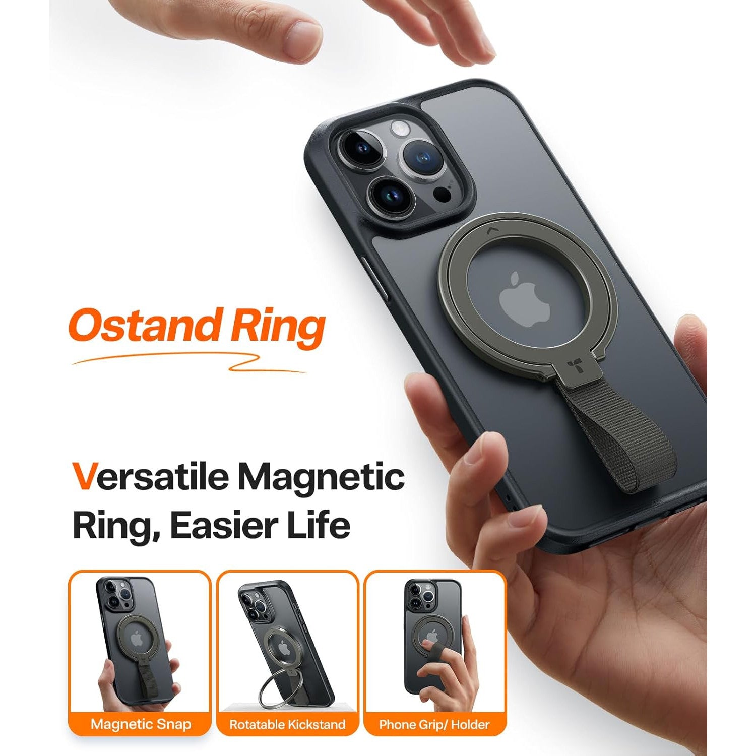 TORRAS 2025 Upgrade Magnetic Phone Grip Kickstand with Braided Strap