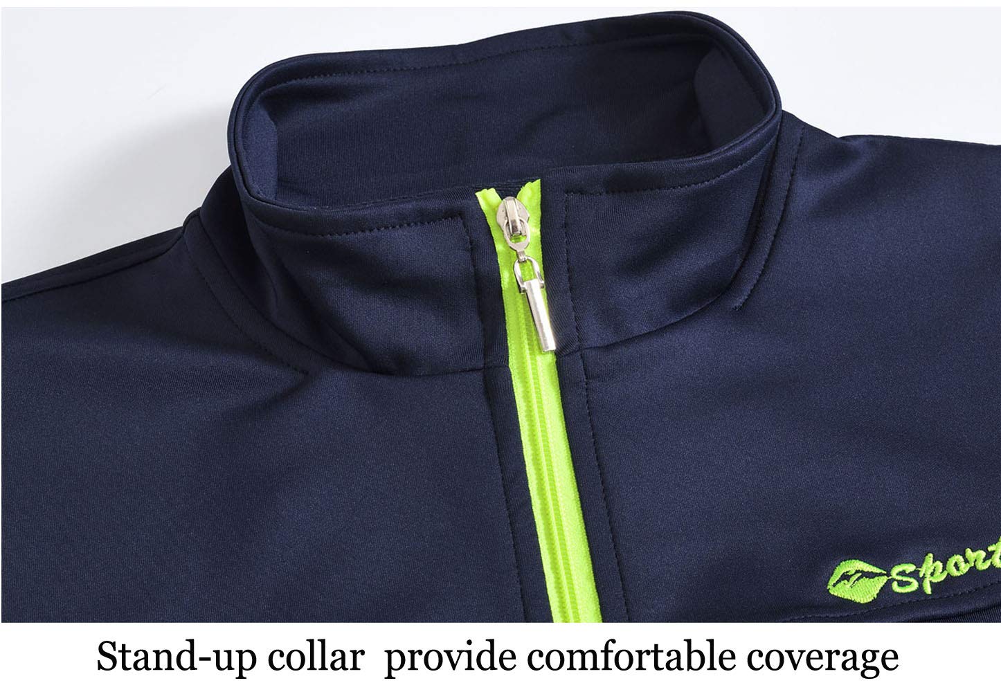 Rdruko Men's Lightweight Athletic Full Zip Track Jacket Blue Green