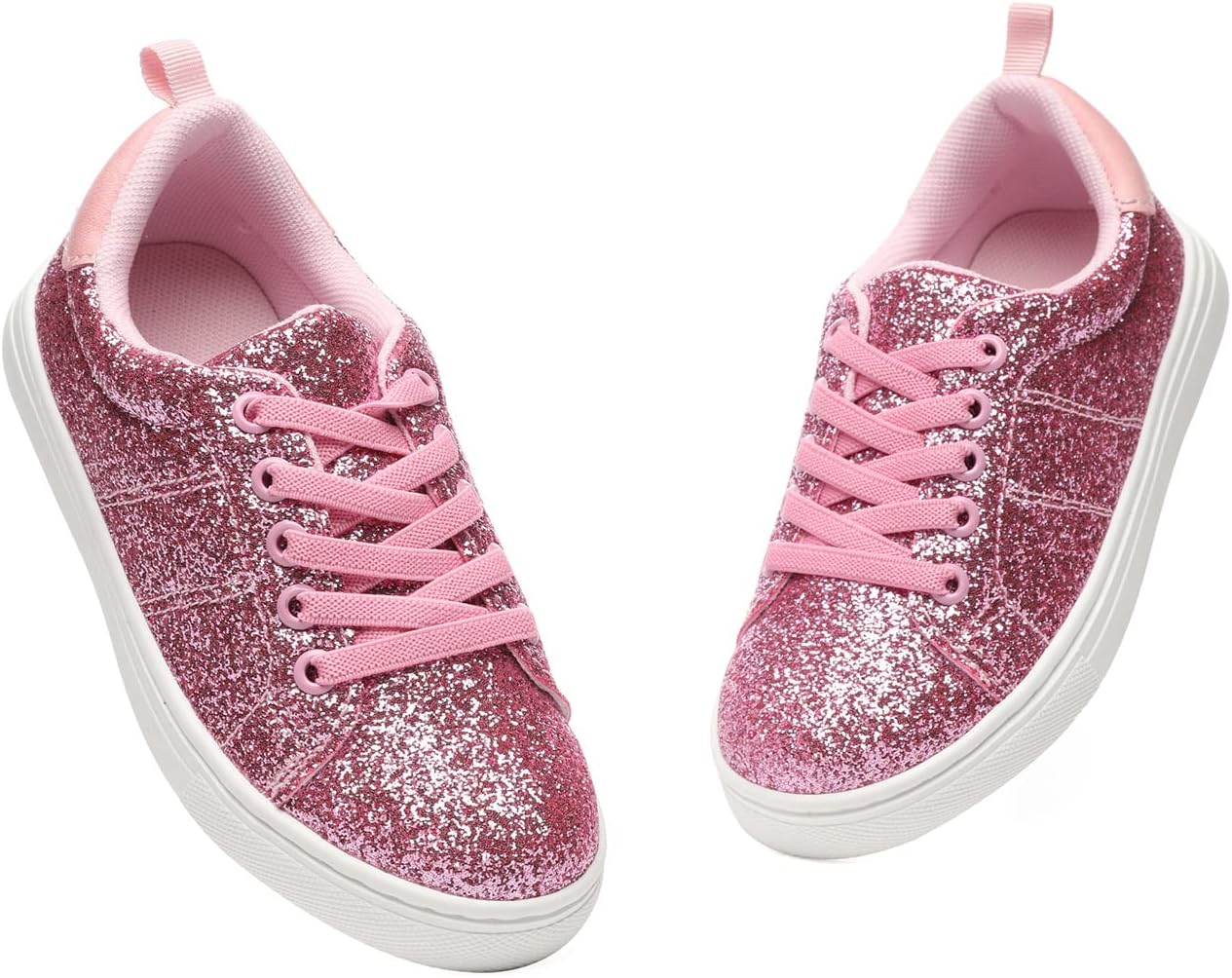 Bernal Girls Sparkle Glitter Sequin Slip-On Low Top Walking Shoes