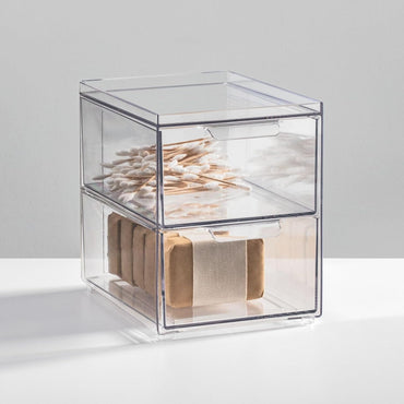 mDesign Lumiere Collection Stackable Storage Containers 4 Pack Clear