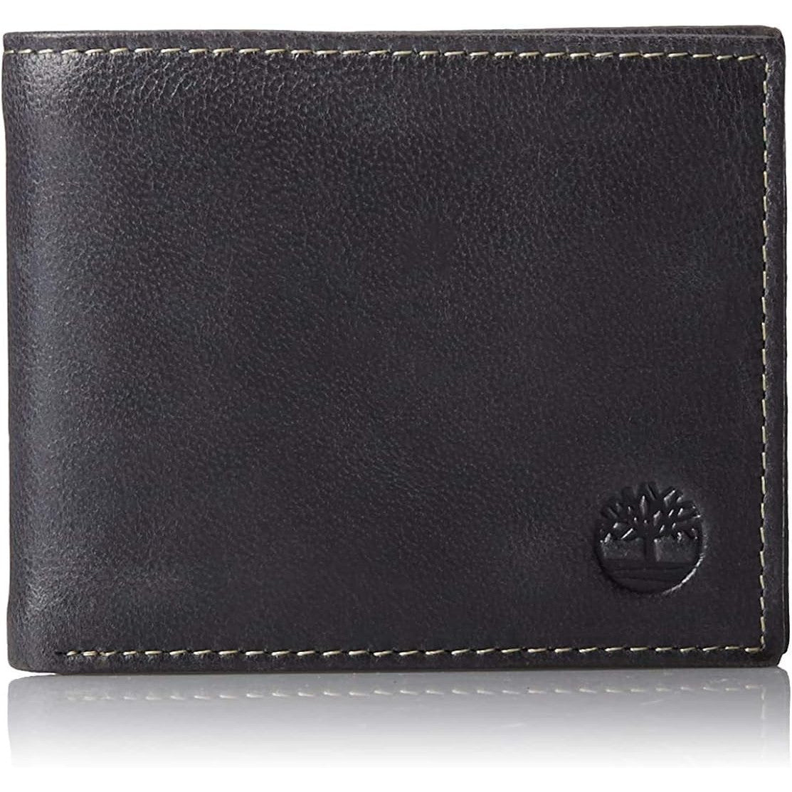 Timberland Black Leather Bifold Wallet with Clip Pocket