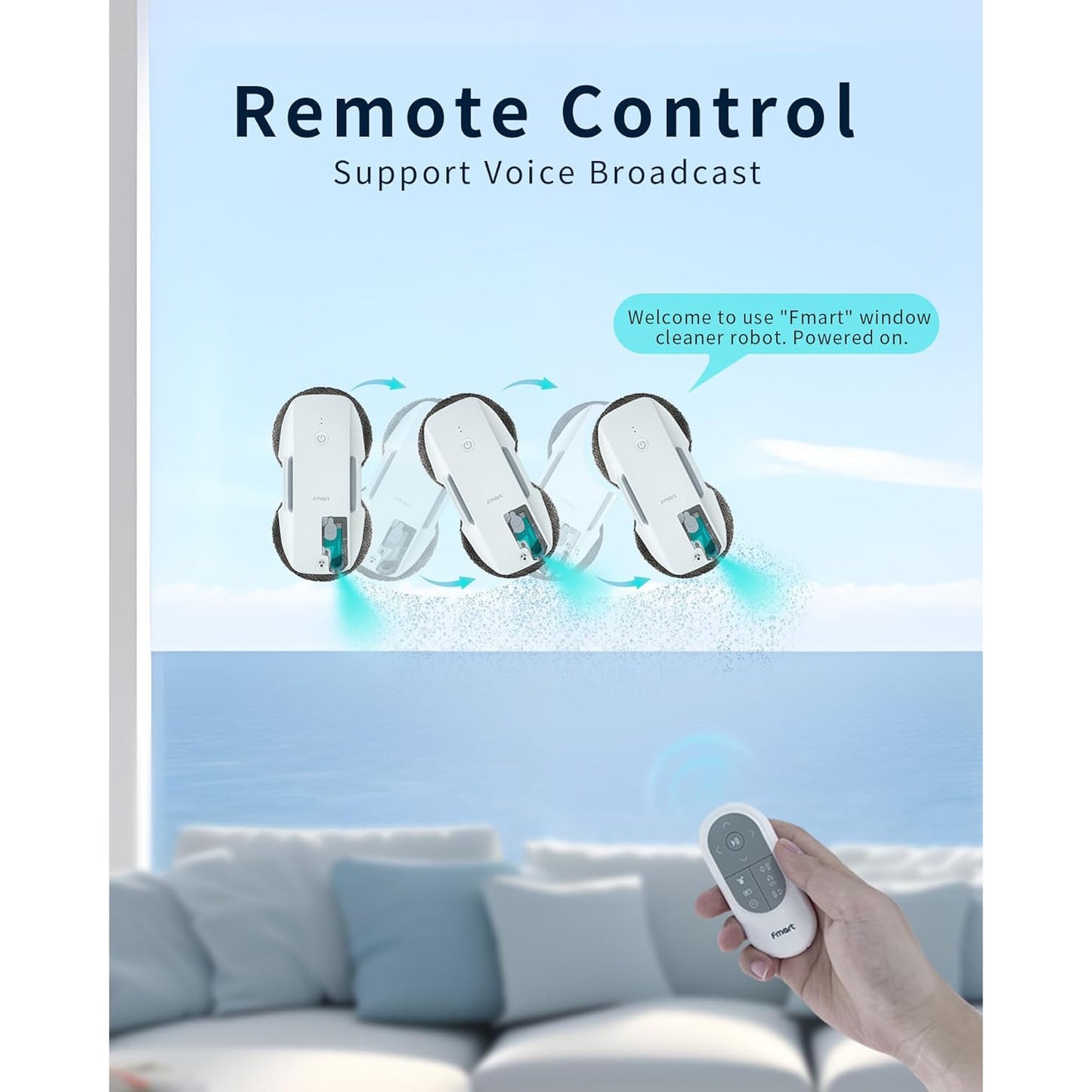 FMART T9Pro Intelligent Window Cleaning Robot with Ultrasonic Spray