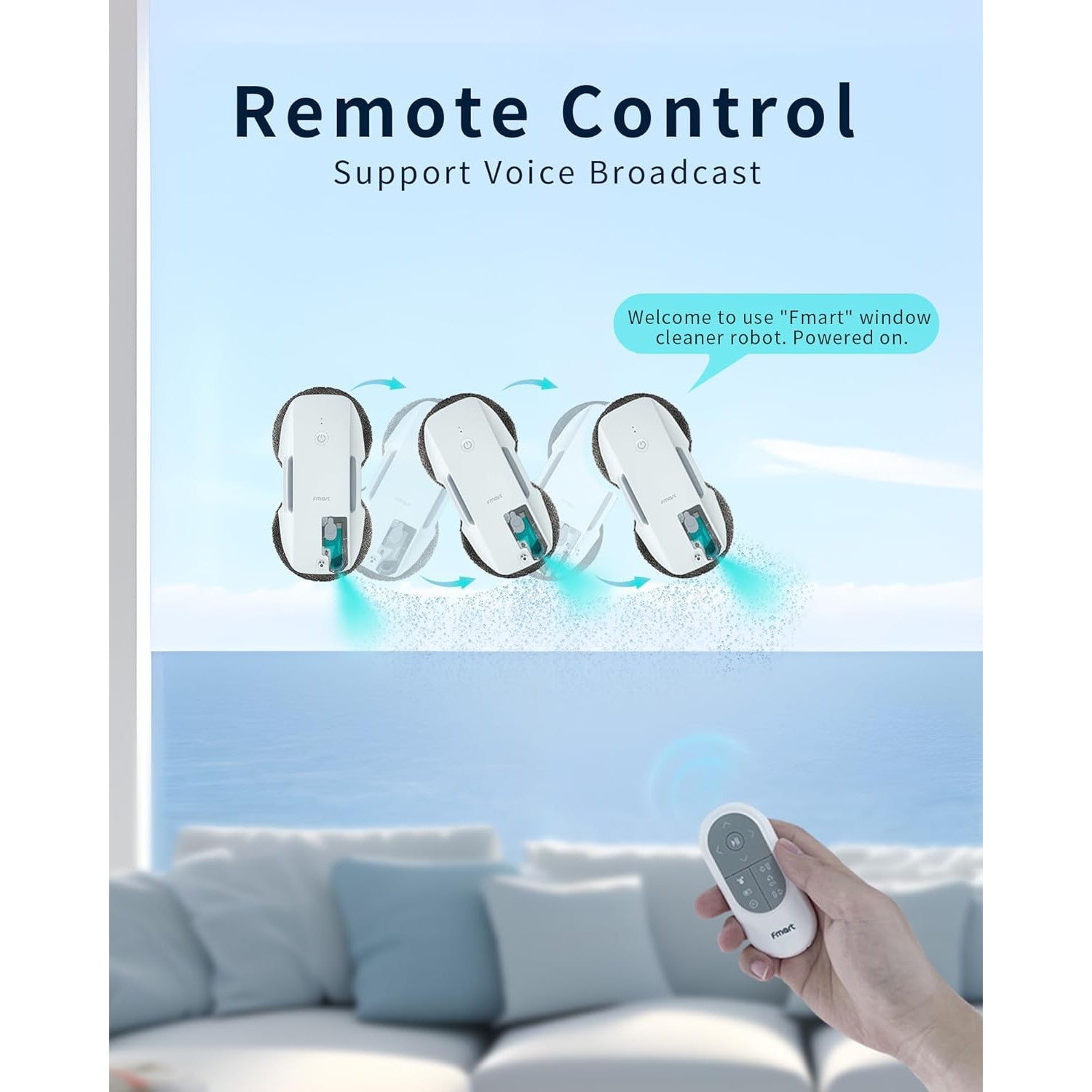 FMART T9Pro Intelligent Window Cleaning Robot with Ultrasonic Spray