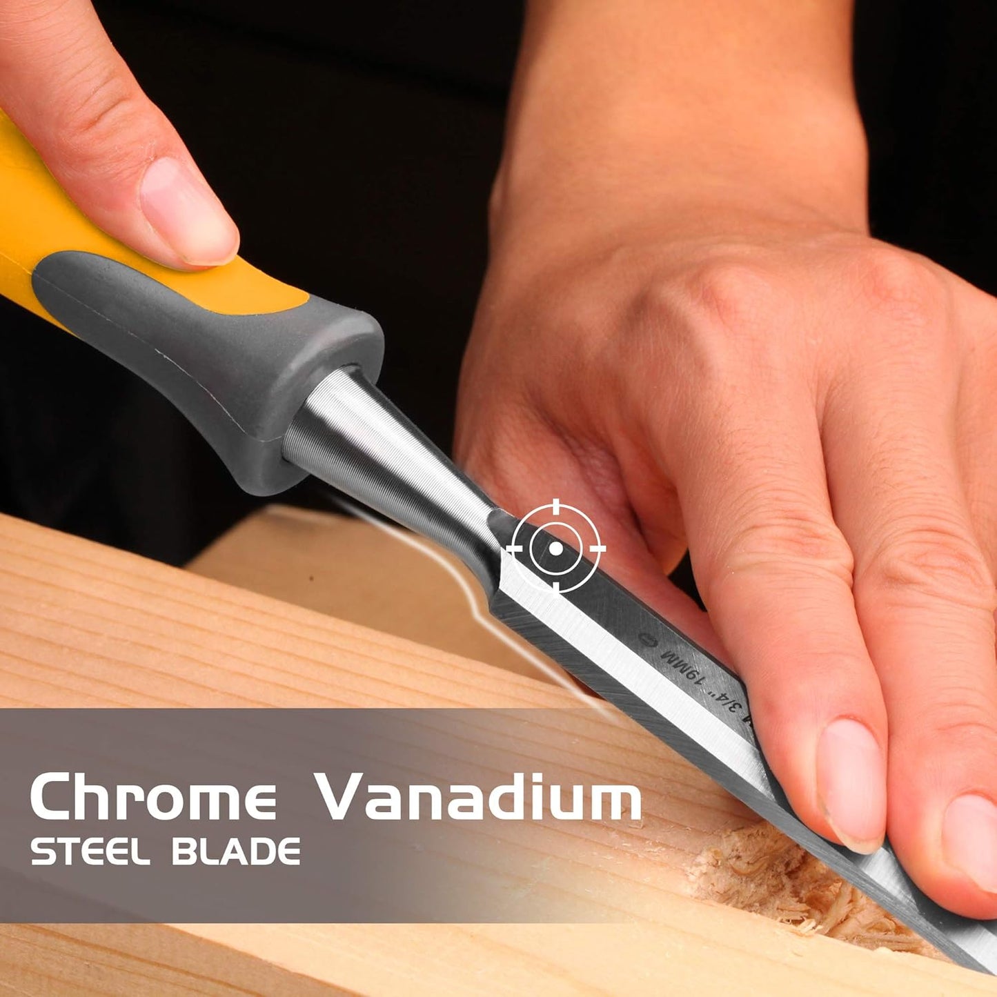 TOLESA 5-Piece Wood Chisel Set Cr-V Steel Soft Grip