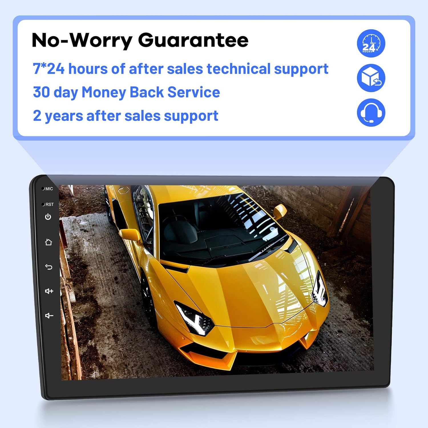 EKAT 10.1" Android 11 Double Din Car Stereo Wireless CarPlay