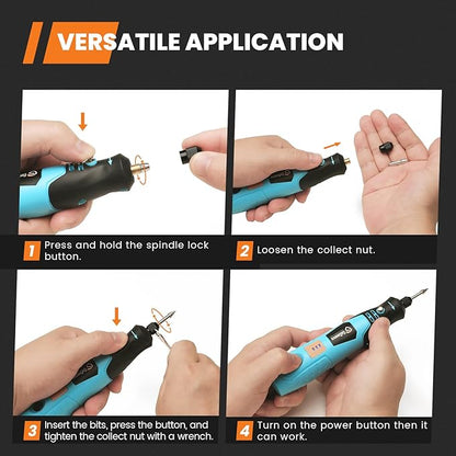 GoGonova 4V Cordless Rechargeable Rotary Tool Kit with 3-Speeds and 43 Accessories