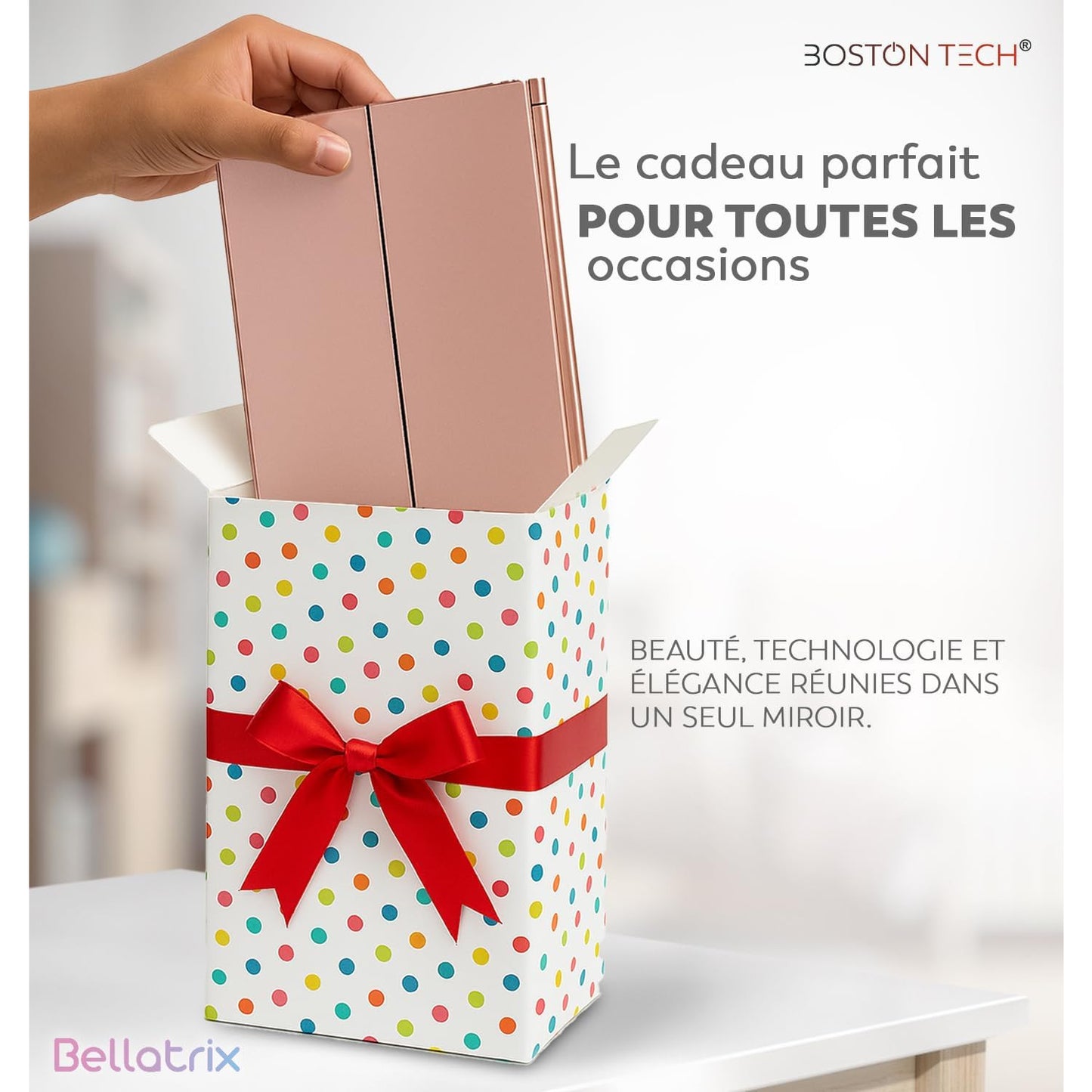 Boston Tech Bellatrix LED Makeup Mirror with 4x Magnification