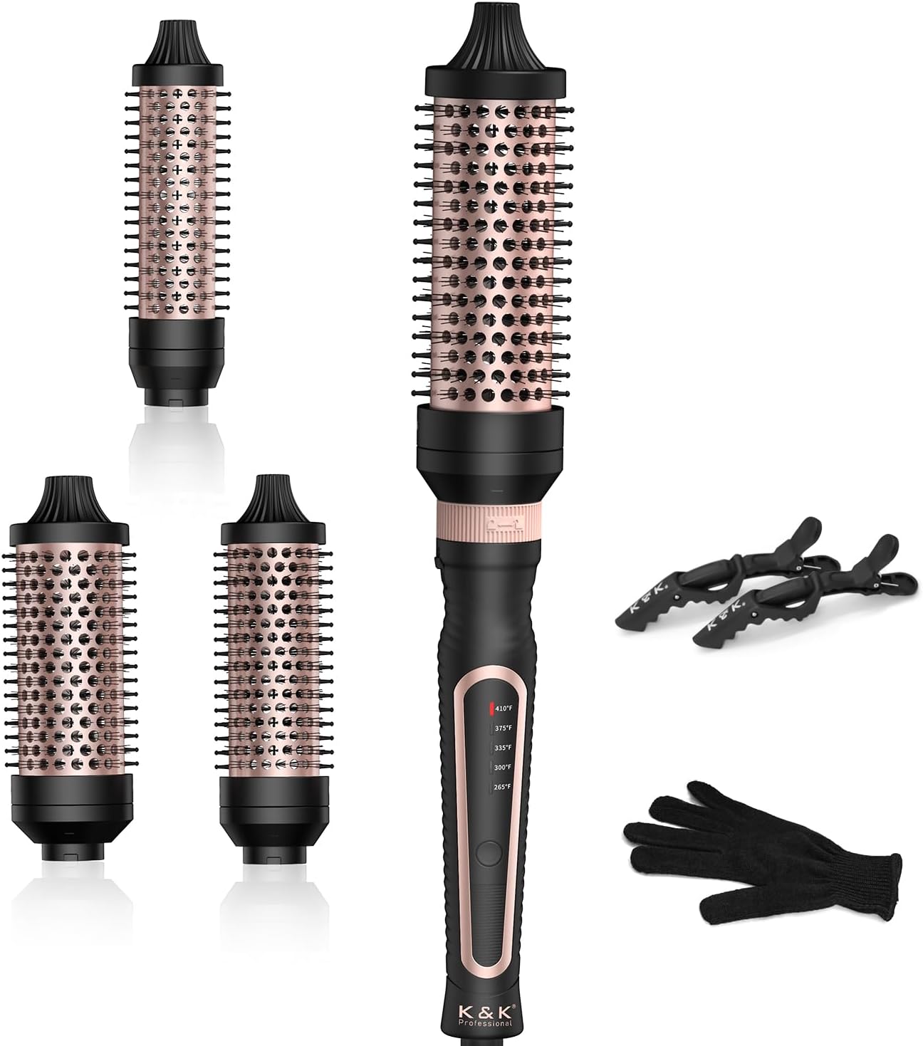K&K 3-in-1 Thermal Ionic Hair Styling Brush – Black