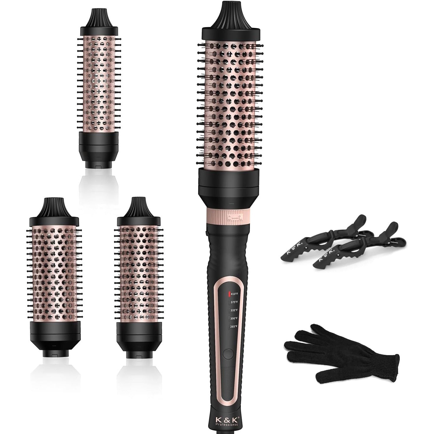K&K 3-in-1 Thermal Ionic Hair Styling Brush – Black