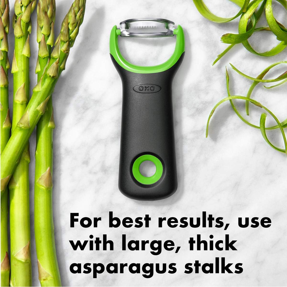 OXO Asparagus Peeler, Stainless Steel, Black