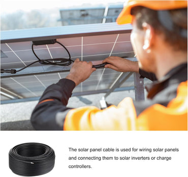 Solar Wire 10AWG 229ft Sunlight-Resistant Extension Cable - Black