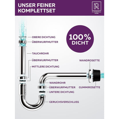 Adjustable Height Stainless Steel Bathroom Sink Siphon L 1-1/4 Inch