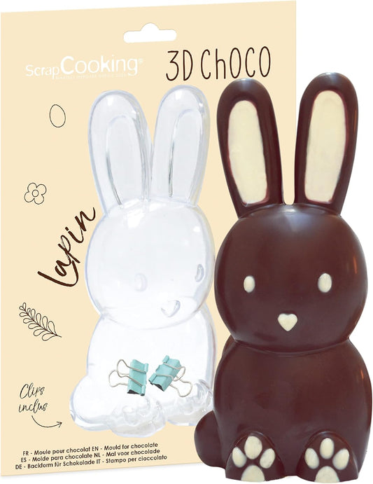 Transparent 3D Chocolate Rabbit Baking Mould – Professional Easter Candy Form