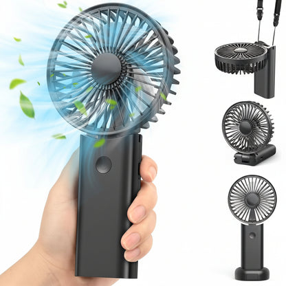 Timiyou TI-8545 Portable Handheld Fan 5-in-1 Rechargeable USB 3 Speeds Black