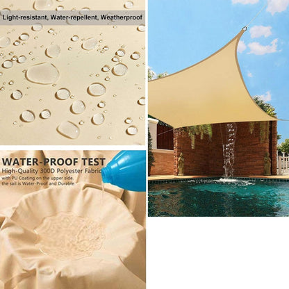 V3VOGUE Waterproof Rectangle Sun Shade Sail 3x6m UV Protection