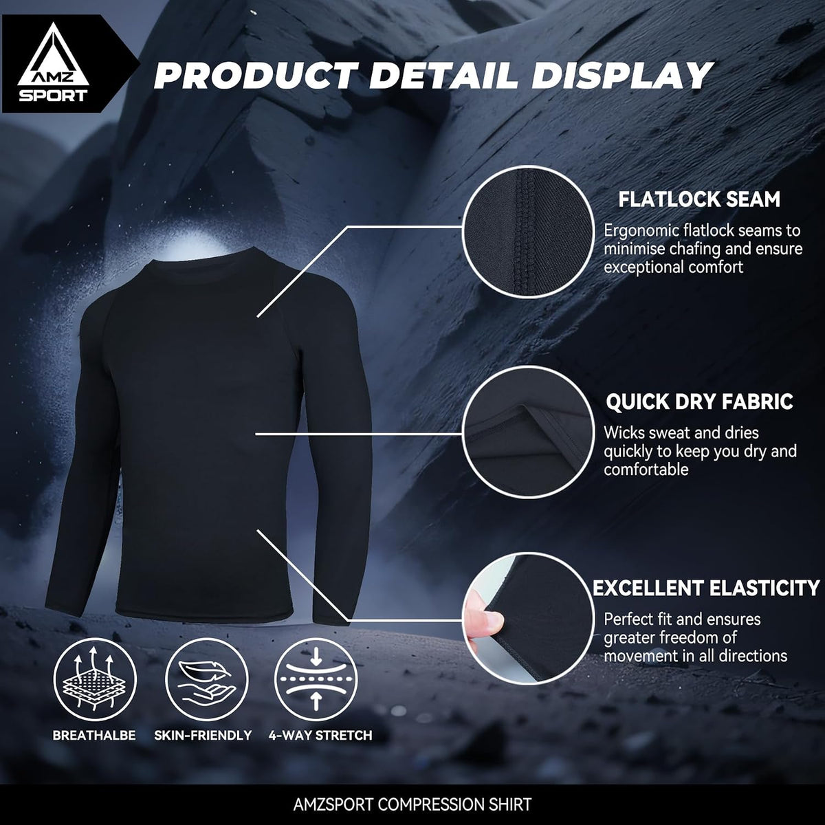 Men's Compression Shirt Long Sleeve Sports Training Top