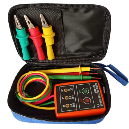 Soonkoda 3-Phase Sequence Tester with LED, Buzzer, 600V