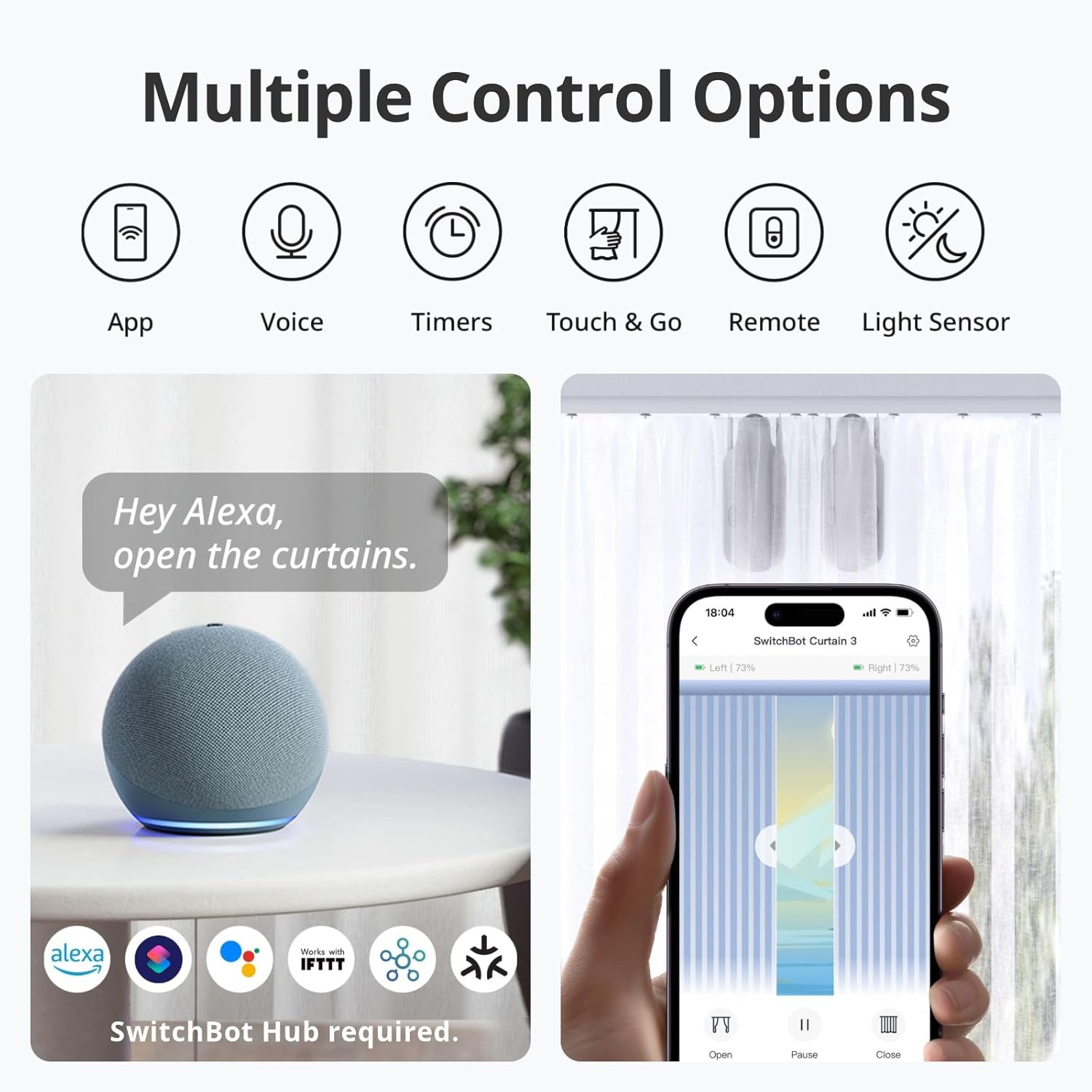 SwitchBot Curtain 3 U‑Rail Smart Automatic Curtain Opener