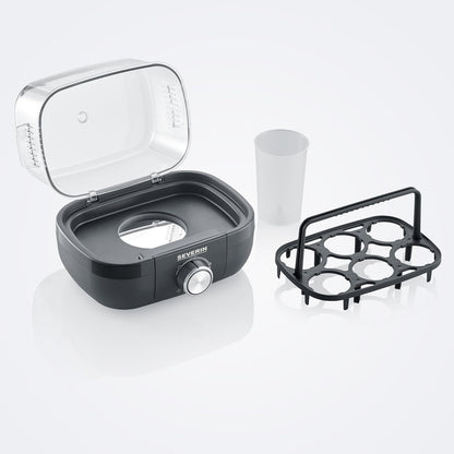 SEVERIN EK 3166 6‑Egg Cooker with Electronic Timer, BPA‑Free, Black