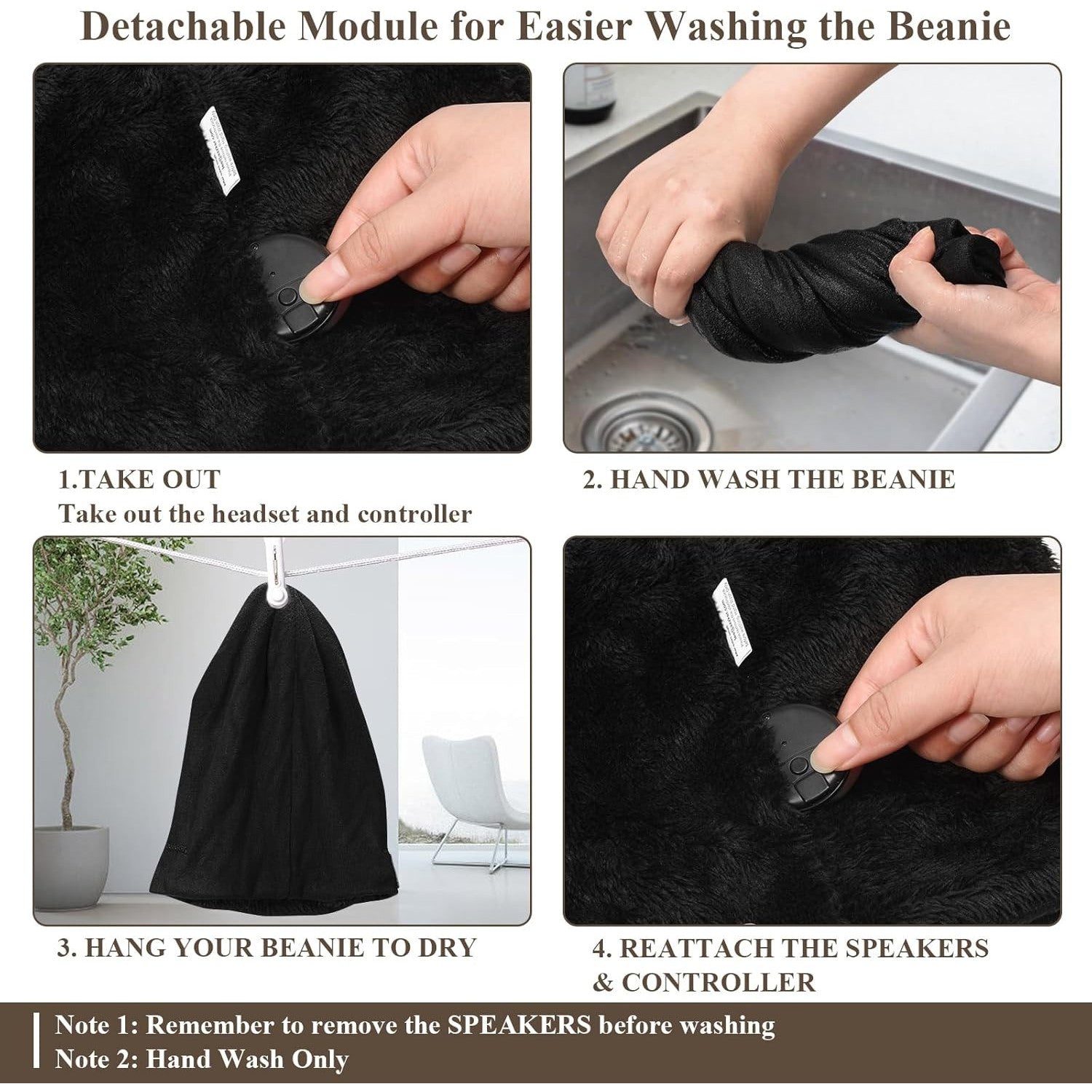 ASIILOVI Bluetooth Beanie with Double-Layer Wool Lining – Warm Wireless Headset