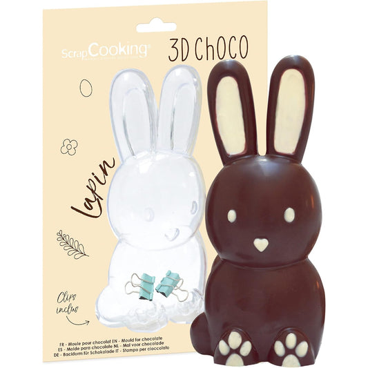 Transparent 3D Chocolate Rabbit Baking Mould – Professional Easter Candy Form