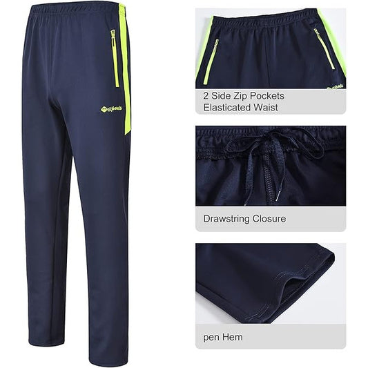 Men's Casual Jogger Pants Neon Green Accents