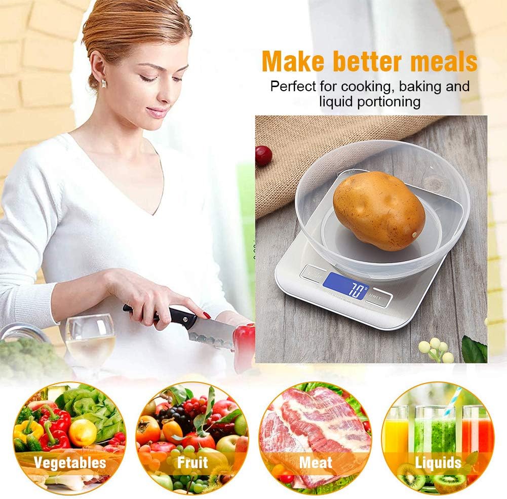 GRIFEMA High Precision Kitchen Scale 5000g Capacity With Backlit LCD