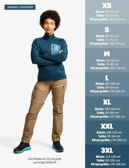 RevolutionRace Women's Evolution Half-Zip Stretch Fleece Jacket Outdoor Performance