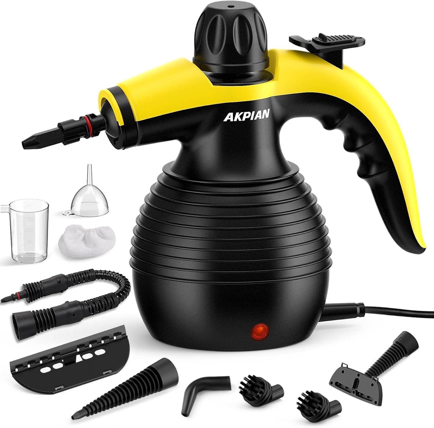 AKPIAN Handheld Pressurized Steam Cleaner with 10-Accessory Set