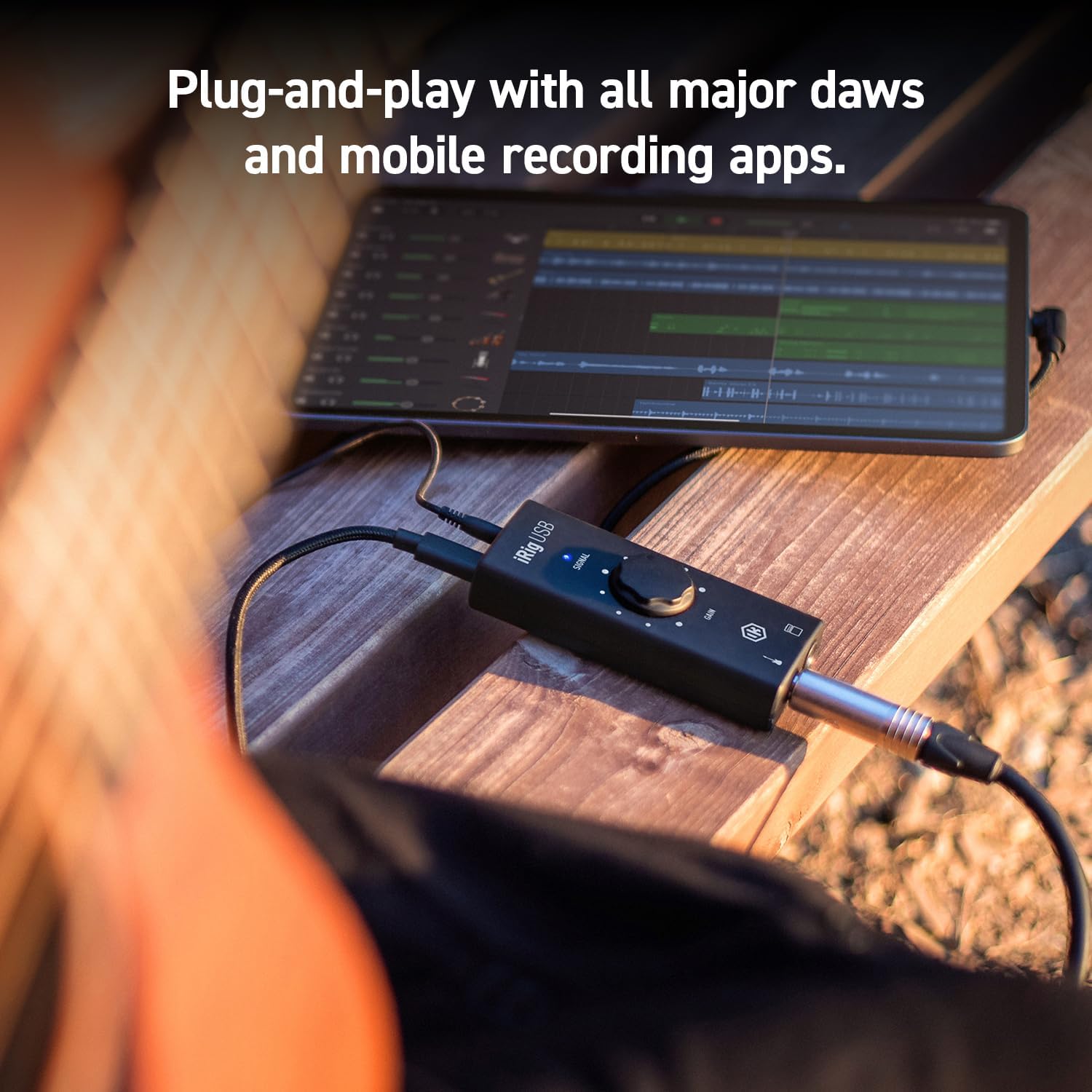 IK Multimedia iRig USB Guitar Audio Interface with 24-bit 48kHz Recording, USB‑C, Headphone & Amp Out, Portable Practice Rig