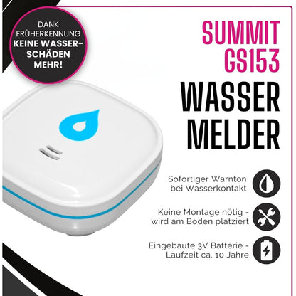 Summit GS153 Compact Battery-Powered Water Detector with 85dB Alarm
