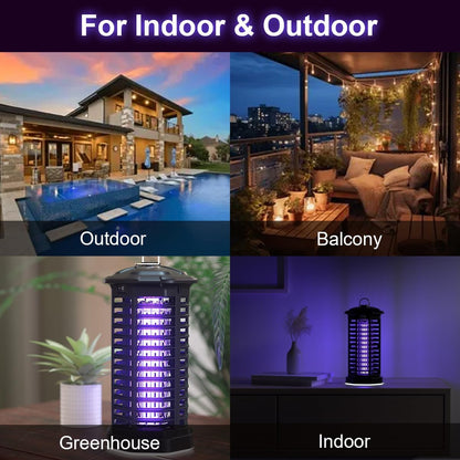 MPETAPT Electric Bug Zapper with LED Light 15W Metal Mesh Mosquito Fly Killer for Indoor Home Garden Patio Backyard