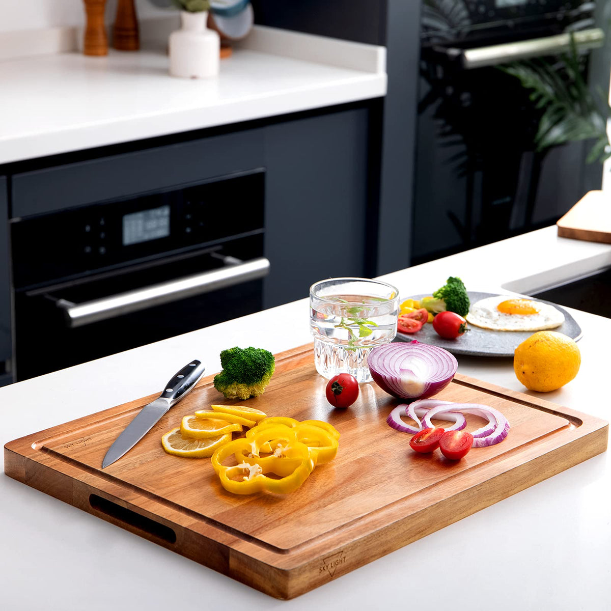 Sky Light Acacia Wood Cutting Board
