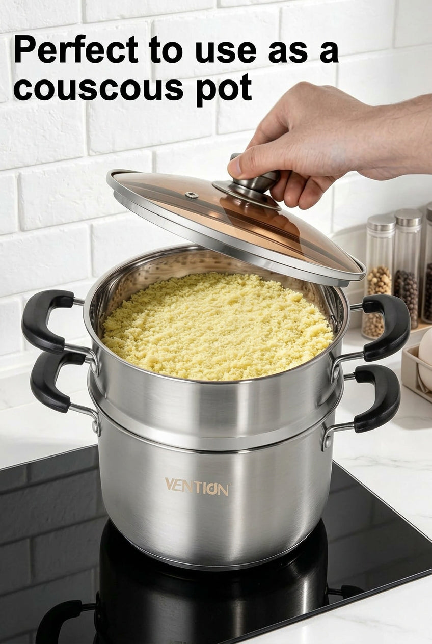 VENTION Steamer Pot 20 cm Couscous Maker 3.4 Liters