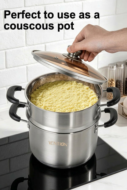 VENTION Steamer Pot 20 cm Couscous Maker 3.4 Liters