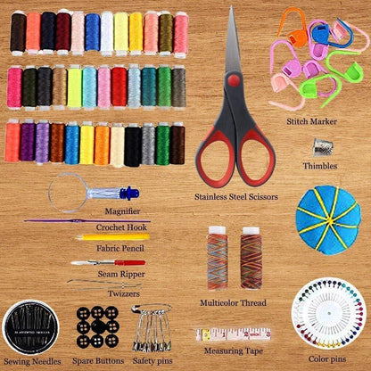 Willa Deluxe 183-Piece Hand Sewing Kit: Portable Organizer for Crafting & Repairs - Gomix Brands Outlet