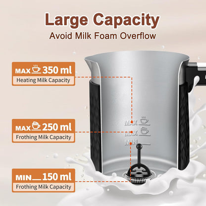 Rafow D02 5-in-1 Milk Frother 350ml 304W Black