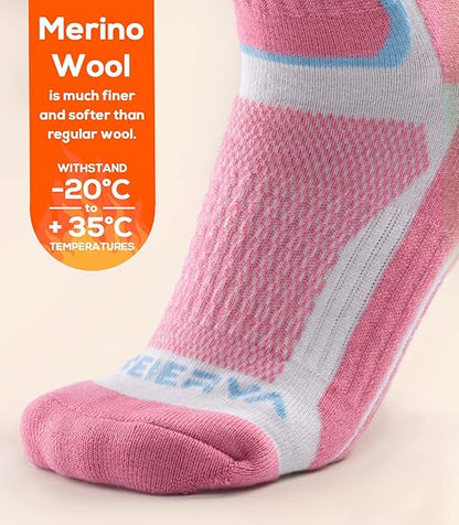 WEIERYA Women's Thermal Knee-High Ski Socks – Warm, Padded, 2-Pair Pack