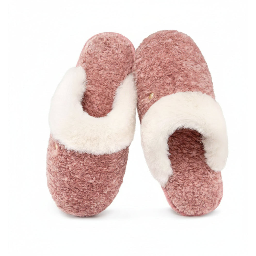 HomeTop Women's Memory Foam Slippers with Cozy Faux Fur Collar