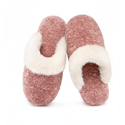 HomeTop Women's Memory Foam Slippers with Cozy Faux Fur Collar