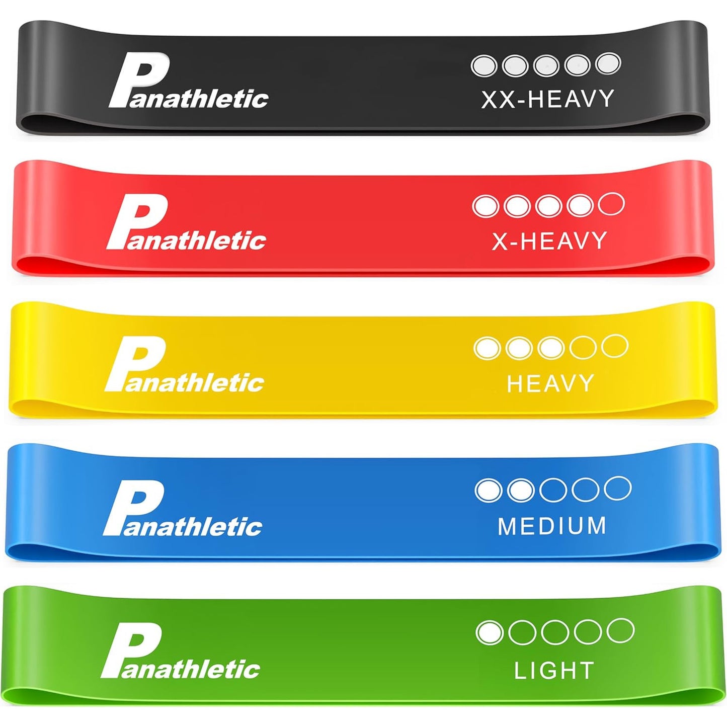 Panathletic Resistance Bands Set - 5 Different Levels for Full Body Workouts