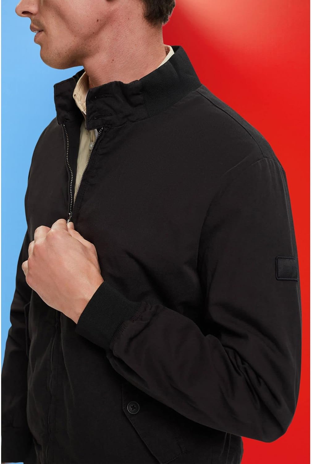 ESPRIT Men's Lightweight Casual Zip-Front Jacket in Classic Colors