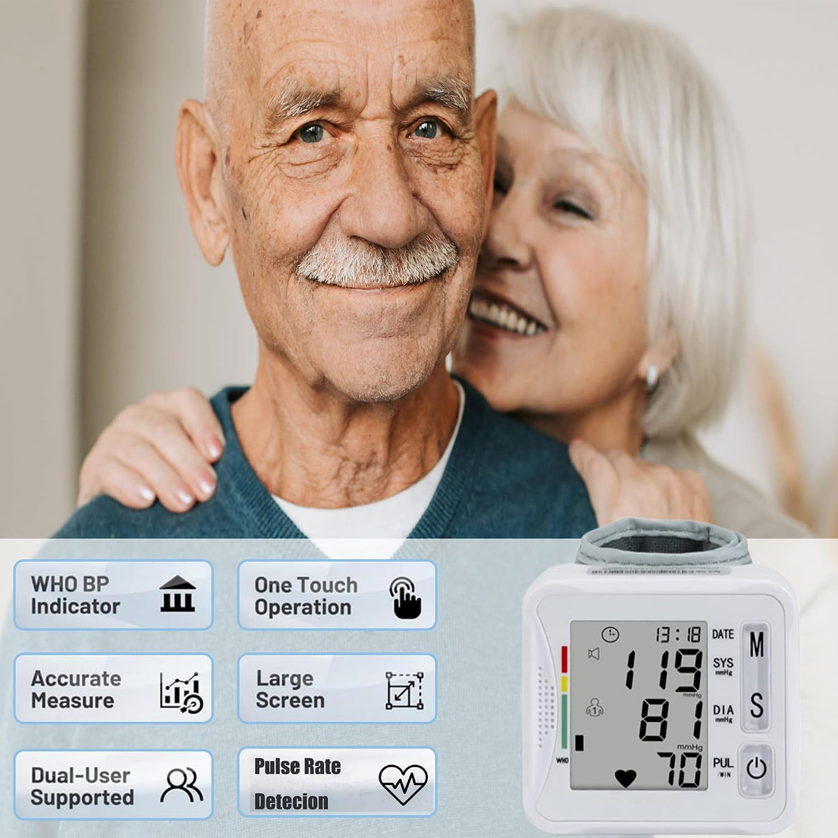 TOPBOMED Wrist Blood Pressure Monitor with Carrying Case