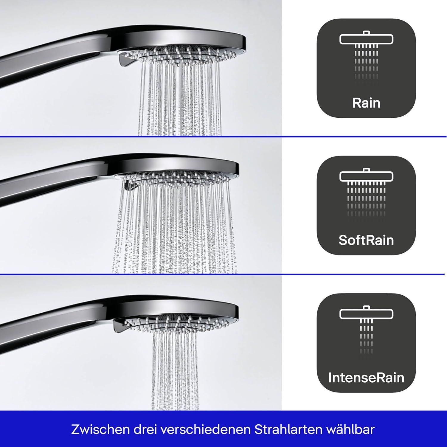 Duravit Universal 3-Jet Water-Saving Chrome Shower Head 110mm