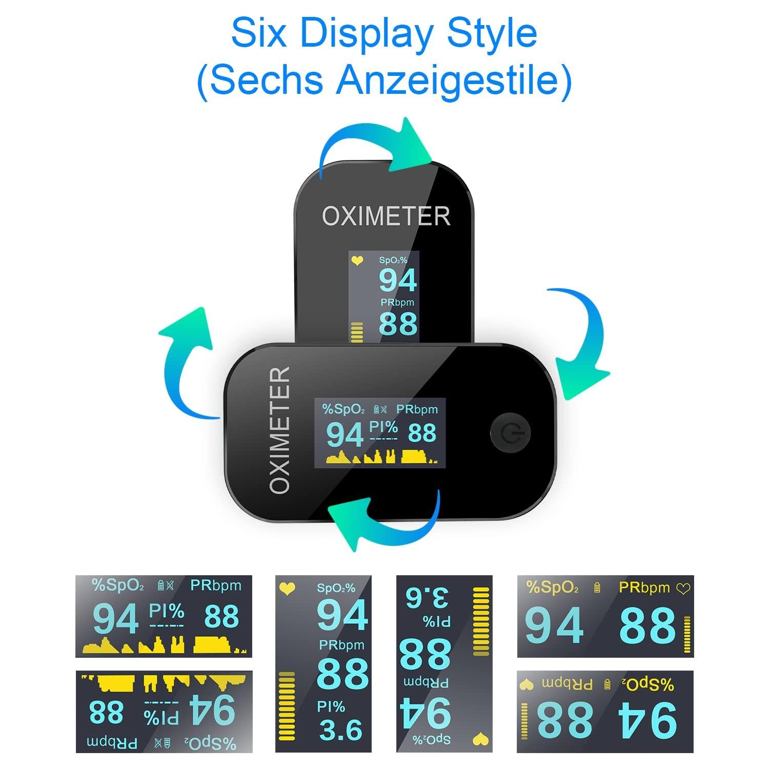 Mommed Pulse Oximeter Blood Oxygen Saturation Monitor with OLED Display