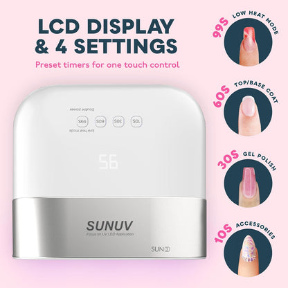 SUNUV 48W UV LED Nail Lamp with LCD Auto Sensor