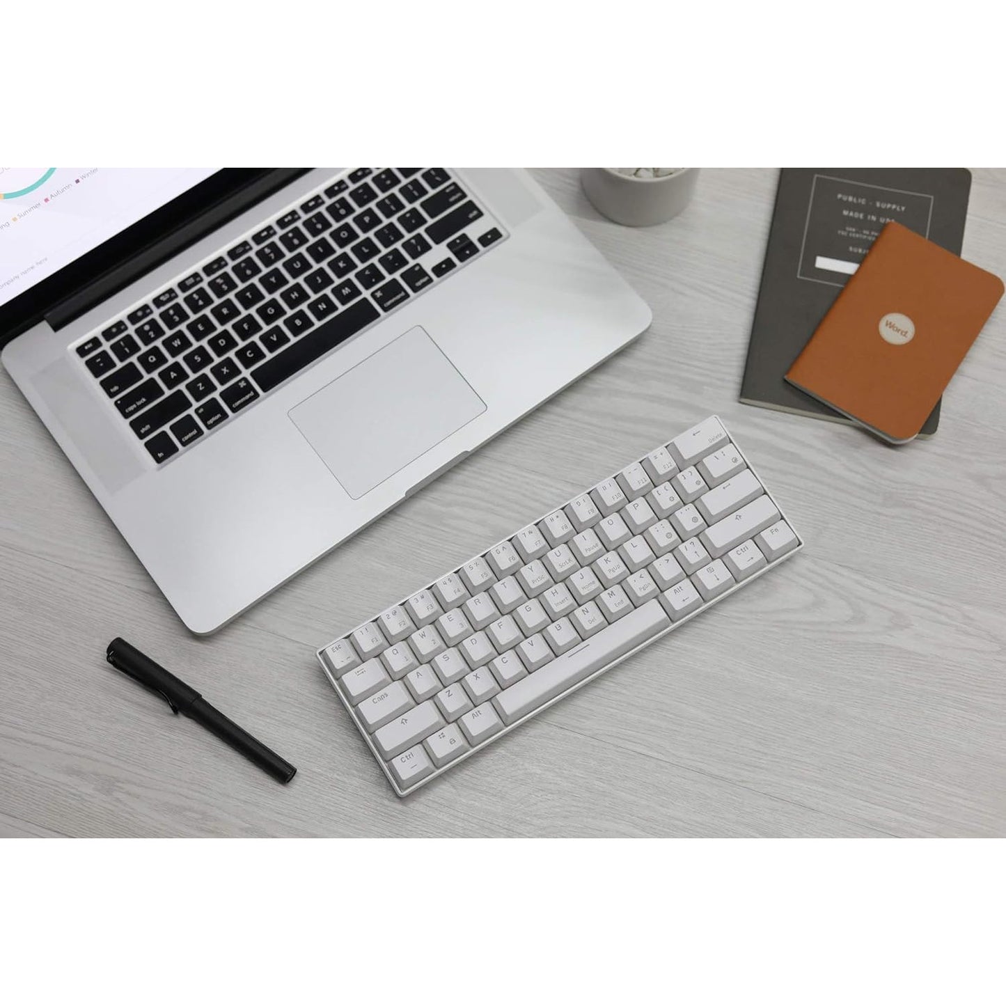 RK61 Wireless 60% Mechanical Gaming Keyboard – Blue Switch – White